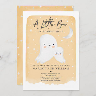 Little Boo Shower Halloween Ghost Baby Shower  Inv Invitation