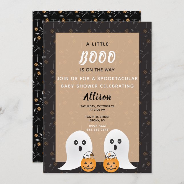 Little Boo Spooktacular Baby Shower Ghosts Invitation (Front/Back)