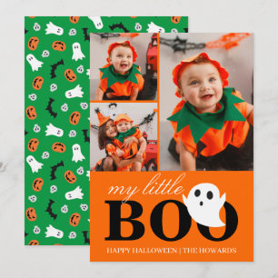 Little Boo! Spooky Cute Halloween Family Photo Holiday Card
