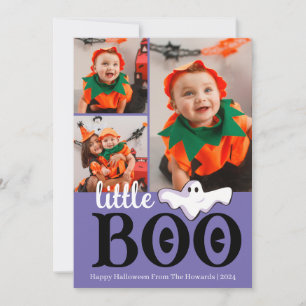 Little Boo! Spooky Cute Halloween Family Photo Holiday Card