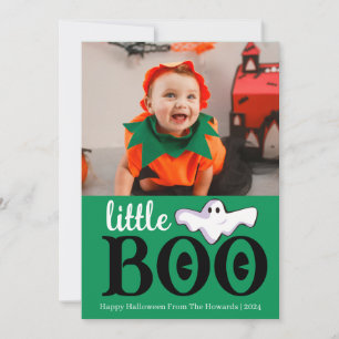 Little Boo! Spooky Cute Halloween Family Photo Holiday Card