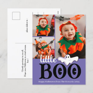 Little Boo! Spooky Cute Halloween Family Photo Holiday Postcard