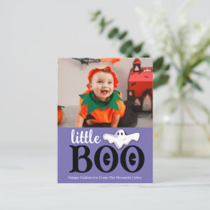 Little Boo! Spooky Cute Halloween Family Photo Holiday Postcard