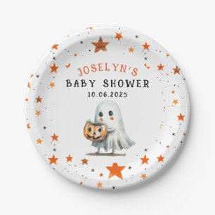 Little BOO Star Pattern Halloween Baby Shower Paper Plate