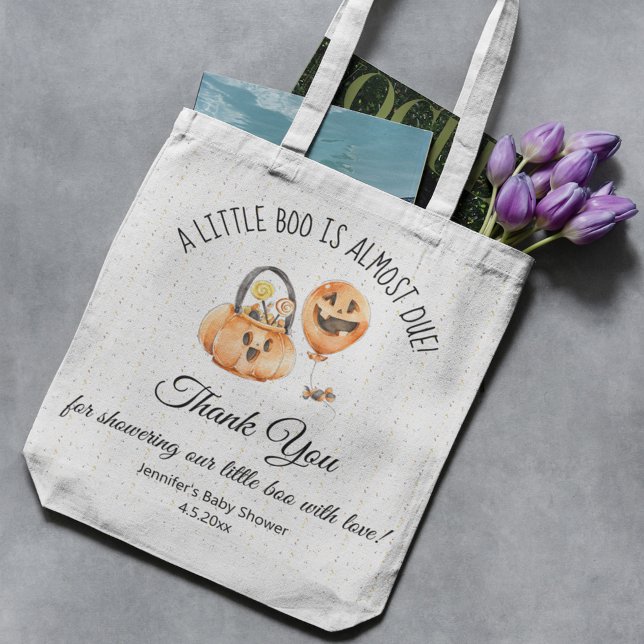 little boo thank you baby shower modern chic tote bag (Creator Uploaded)