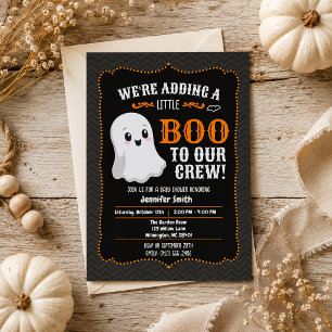 Little Boo to Our Crew Halloween Ghost Baby Shower Invitation