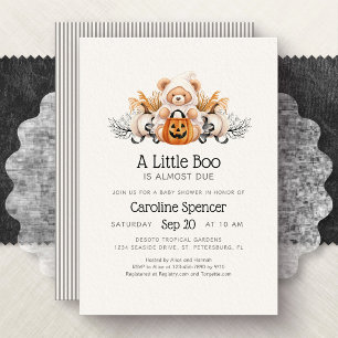 Little Boo Trick Or Treat Halloween Baby Shower Invitation