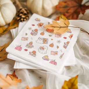 Little Boo White Whimsical Books Baby Shower Napkin