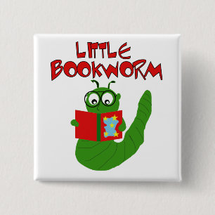 Little Book Worm 15 Cm Square Badge