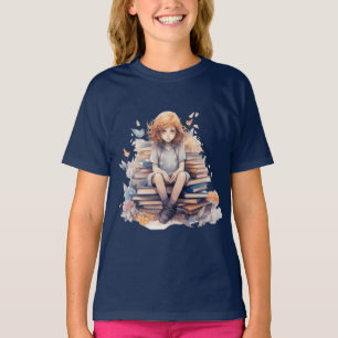 Little Bookworm Girl Back to School T-Shirt