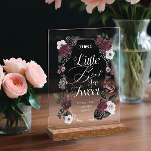 Little Boos Are Sweet Spooky Gothic Florals Shower Acrylic Sign