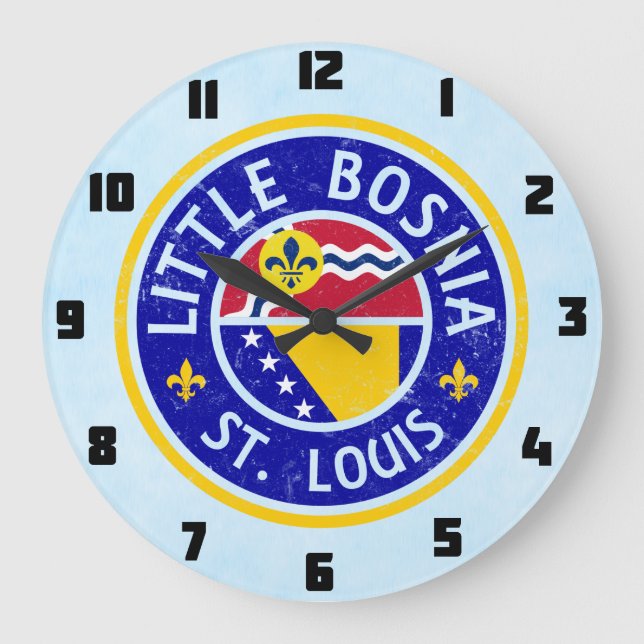 Little Bosnia St. Louis   Large Clock (Front)