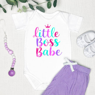 "Little Boss Babe" Colourful Baby Bodysuit