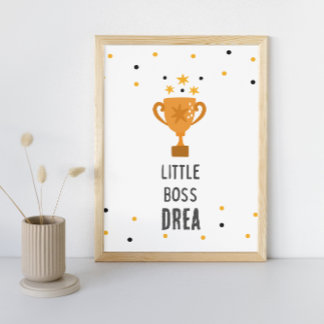 Little Boss Custom Name Nursery Poster
