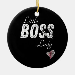 Little Boss Lady Baby Children Toddler Girl Short Ceramic Tree Decoration