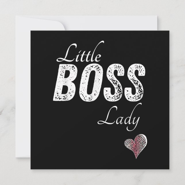 Little Boss Lady Baby Children Toddler Girl Short Invitation (Front)