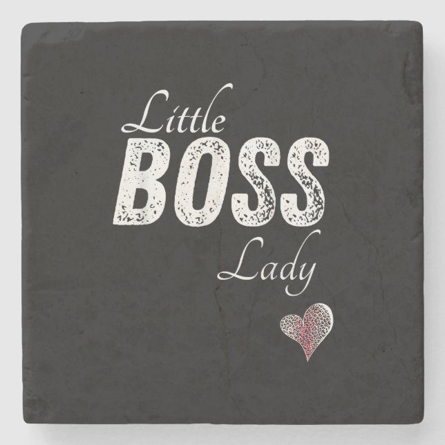 Little Boss Lady Baby Children Toddler Girl Short Stone Coaster (Front)