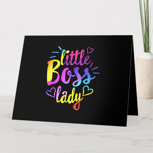 Little Boss Lady Girls Kids Daughter Baby mini bos Card (Front)