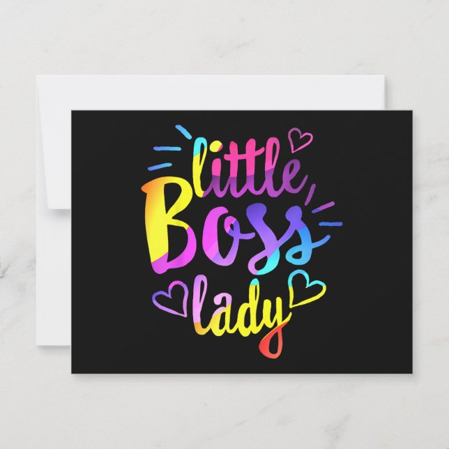 Little Boss Lady Girls Kids Daughter Baby mini bos Holiday Card (Front)