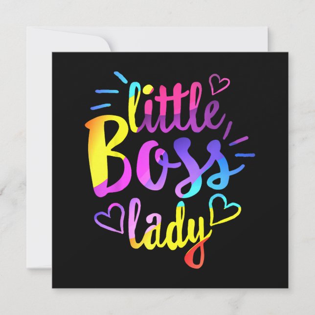 Little Boss Lady Girls Kids Daughter Baby mini bos Invitation (Front)