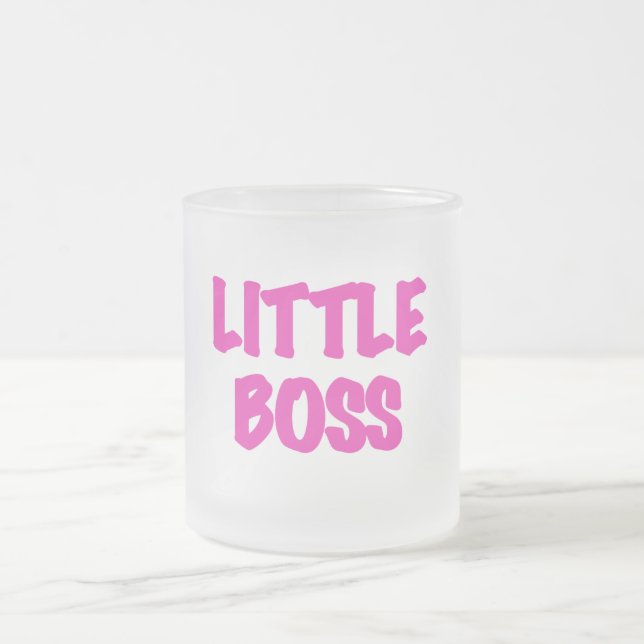 Little Boss - Pink Tshirts and Gifts Frosted Glass Coffee Mug (Center)