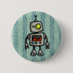little bot 6 cm round badge