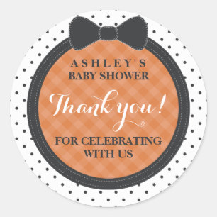 Little Bow   Halloween Baby Shower Thank You Classic Round Sticker