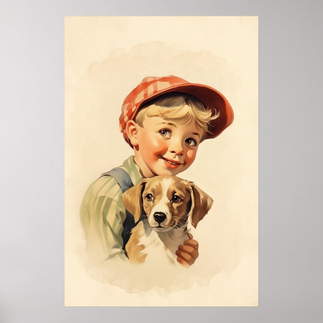 Little boy and dog poster (Front)