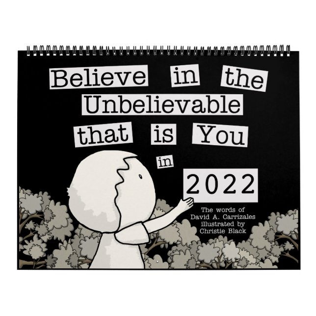Little Boy Arranges Words 2022 (Large) Calendar (Cover)