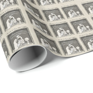 Little Boy at the Manger-Merry Christmas Wrapping Paper