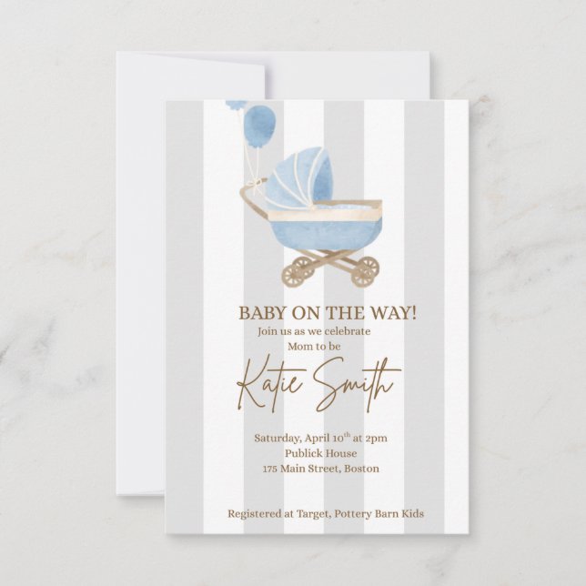 Little Boy Blue Shower Invitation (Front)
