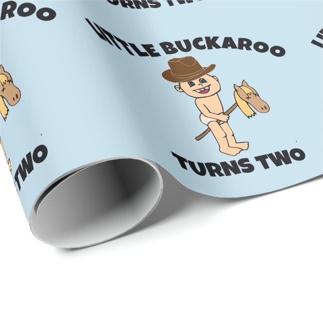 LITTLE BOY COWBOY CUSTOM BIRTHDAY WRAPPING PAPER (Roll Corner)