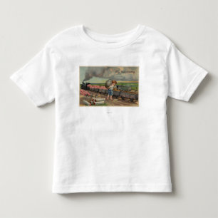 Little Boy Dumping Money in Train Toddler T-Shirt