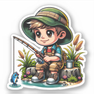 Little Boy Fishing Cartoon