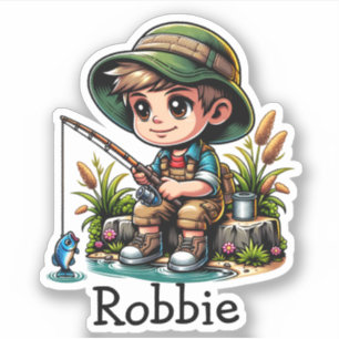Little Boy Fishing Cartoon Personalized