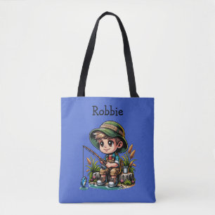 Little Boy Fishing Personalised Tote Bag