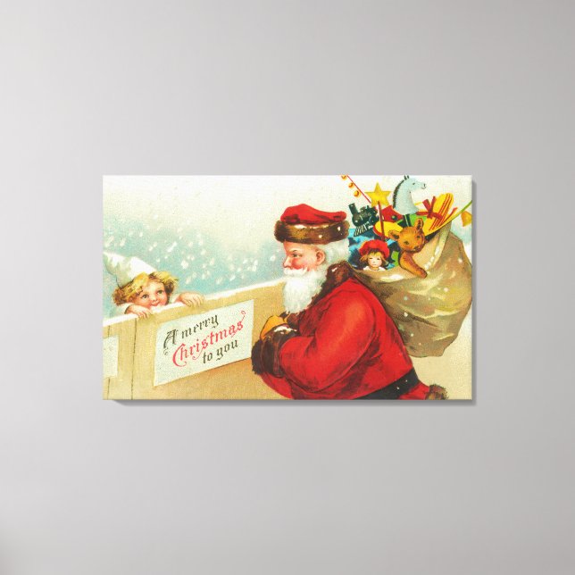 Little Boy Looking Over the Fence Canvas Print (Front)