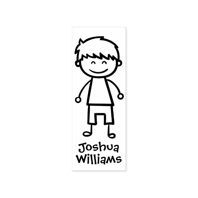 Little Boy Personalised Rubber Stamp (Imprint)