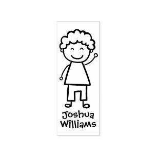 Little Boy Personalised Rubber Stamp