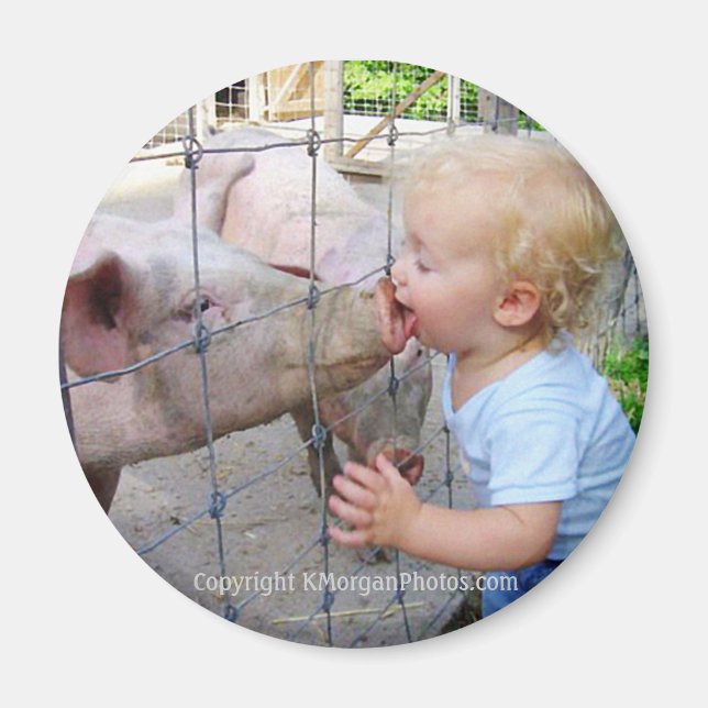 Little Boy & Pig Magnet (Front)
