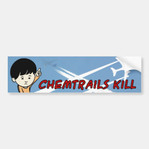 Little Boy pointing up Chemtrails Kill Bumper Sticker