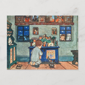 Little Boy Praying Holiday Postcard