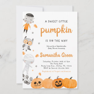 Little Boy Pumpkin Baby Shower Invitation