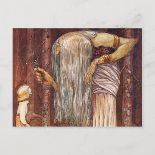 Little Boy receiving Troll Herb Postcard