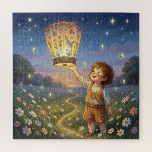 Little Boy Releasing a Chinese Lantern Jigsaw Puzzle