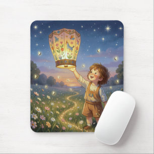 Little Boy Releasing a Chinese Lantern Mouse Mat