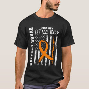 Little Boy Son Leukemia Awareness American Flag Fa T-Shirt