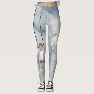 Little Boy Swinging from the Man on the Moon Leggings