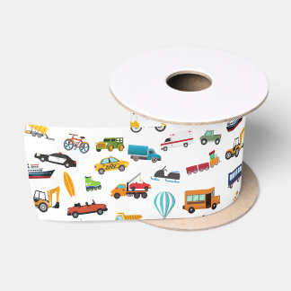 Little Boy Things That Move Vehicle Car Satin Ribbon