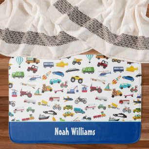 Little Boy Things That Move Vehicle Cars Kid Bath Mat